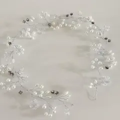 パールとクリスタルのウェディングヘッドドレス