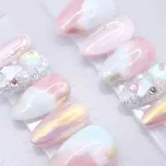1036 ネイルチップSサイズ 韓国 ニュアンス うるうる ビジュー マグネット