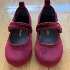 petit main 赤 ストラップ付きバレエシューズ 15.0