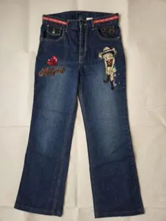 [極美品激レア】90s Y2ベティブープカウガ ール刺繍デニムパンツスパンコールのサムネイル