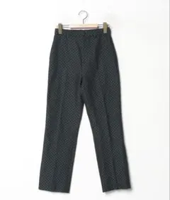 ダークグリーン ブラック 柄 菱形 ダイヤ スリムフィット ストレート パンツ