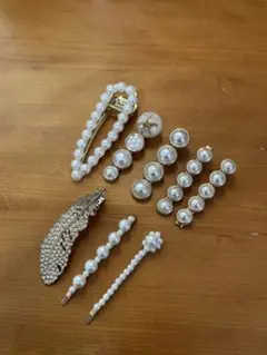 ヘアアクセサリー【ヘアクリップ】8点セット