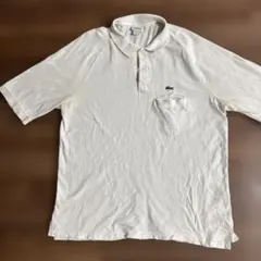 ③ LACOSTE ホワイト ポロシャツ 半袖　白　ホワイト