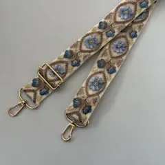 ハンドメイド　インド刺繍リボン　スマホショルダーストラップ　8-1
