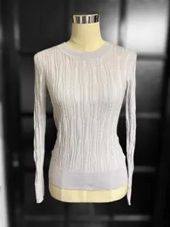 薄手 グレーパープルニット トップス xxs