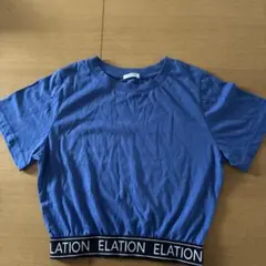 COLZA ELATION ロゴ入り クロップド丈 半袖Tシャツ ブルーのサムネイル