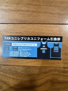 京都ハンナリーズ FANユニレプリカユニフォーム引換券 XL