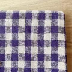 チェックアンドストライプ　リバーシブルツイル　パープル　0.5m