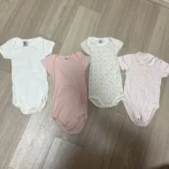 プチバトー　オーガニックコットン ロンパース 12ヶ月　74cm 4枚セット