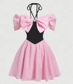 SHEIN ワンピース リボン ピンク