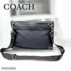 COACH コーチ ショルダー バッグ ネイビー A4 薄型 通学 通勤