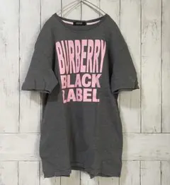 バーバリーブラックレーベル　Tシャツ ビックロゴプリント　希少