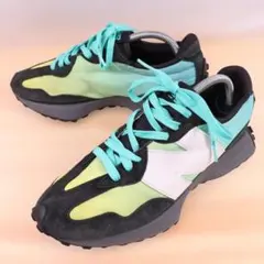 New Balance 327 黒青スニーカー US8.5/26.5cm a85