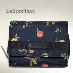 レスポートサック ＊ トスドフルーツ　三つ折り財布　フルーツ柄　ネイビーのサムネイル
