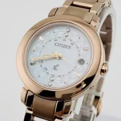 CITIZEN 稼働品 xC 白蝶貝 6Pダイヤ 電波ソーラー レディース腕時計