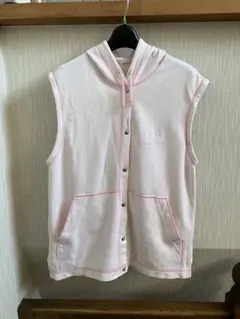 ヴィンテージ風★クレージュCourrègesピンク系ベストボタンパーカー★