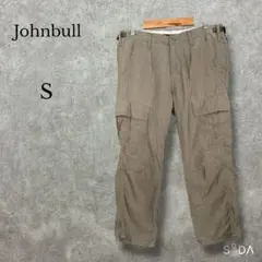 ジョンブル【S】リネン混カーゴパンツ クロップド丈 グレー