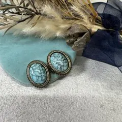 11.847【イヤリング】ターコイズ　アクセサリー　ピアス変更可　ヴィンテージ