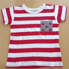 branshes ボーダーTシャツ レッド×ホワイト 120cmのサムネイル