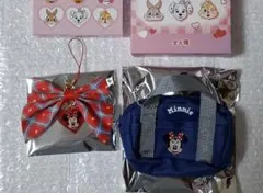 ディズニーストア⭐ミニー ストラップ スクールリボン風⭐ポーチスクールバッグ風