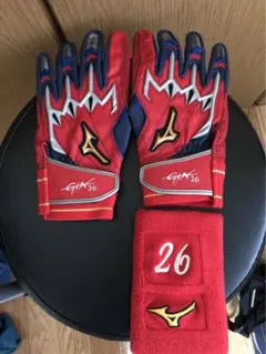 【激レア】【サイン入り】プロ野球選手　支給品　プロ使用　バッティンググローブ 激レア】【サイン入り】プロ野球選手 支給品 プロ使用