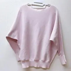 ロペピクニック 袖パール付ドルマンニット ピンク 40
