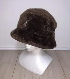 M 美品 KANGOL ファー シアリング バケットハット ボア ブラウン 茶