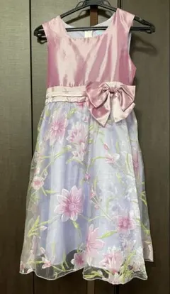 キャサリンコテージ　フォーマルドレス　130cm パープル　スカート部分花柄