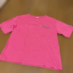 Champion チャンピオン 半袖Tシャツ ピンク ロゴ刺繍