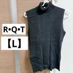 RQT ブラック タートルネック ノースリーブ L シンプル 黒 トップス