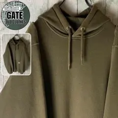 カーハート　刺繍ロゴ スウェットパーカー　MEDIUM カーキ メキシコ製