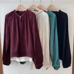 green label relaxing ボリューム袖ブラウス ウォッシャブルのサムネイル