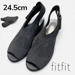 送料込　fitfit　厚底ニットサンダルビジュー　24.5cm　フィットフィットのサムネイル