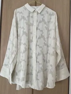 mily bilet 花柄 シアーシャツ ホワイト