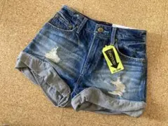 新品★SLYハイウエストロールアップデニムショートパンツ