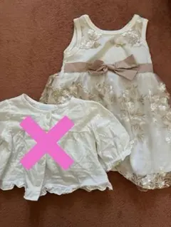 花柄刺繍リボン付きベビードレス