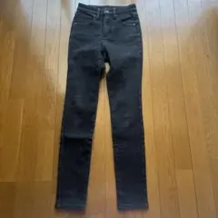 GU あったかスキニーデニム ブラック XSサイズ