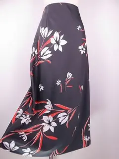 【値下げ】ユナイテッドアローズ　ロングスカート　花柄　グレー　オレンジ　３６/S