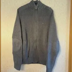 〈希少〉TOMMY HILFIGER コットンセーター フルジップ グレー M