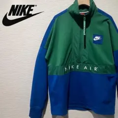 NIKE AIR ナイキ ハーフジップ プルオーバー M 青緑 Y2K