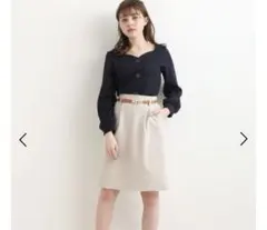 MAJESTIC LEGON パールベルト付Iラインスカート