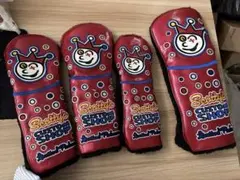 人気ゴルフクラブカバー ヘッドカバー 4点セット赤スコッティキャメロン