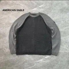 ジ*郎様 90s〜 AMERICAN EAGLE コットンニット L グレー ラ