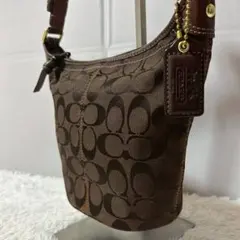 コーチ　ワンショルダーバッグ　キャンバス　ブラウン　茶　40896　バケツ型