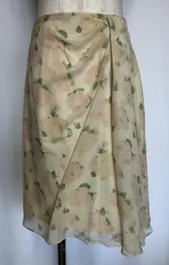 PRADA シルクフレアスカート イエロー 花柄 - メルカリ