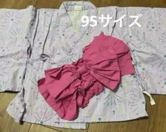 紫色 花火模様 着物とドレス セット　浴衣ドレス