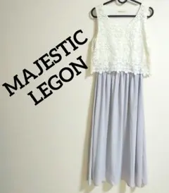 MAJESTIC LEGON花柄ホワイトレースロングワンピース