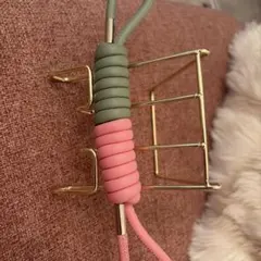 スマホショルダーストラップ ピンク グリーン