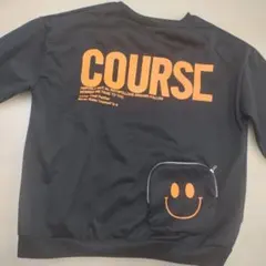 トレーナー　スウェット　黒　スマイリーポケット