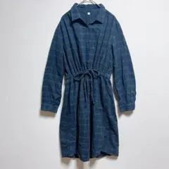 無印良品　無印　ワンピース　チェック　マタニティ　授乳服　M　Lサイズ　長袖